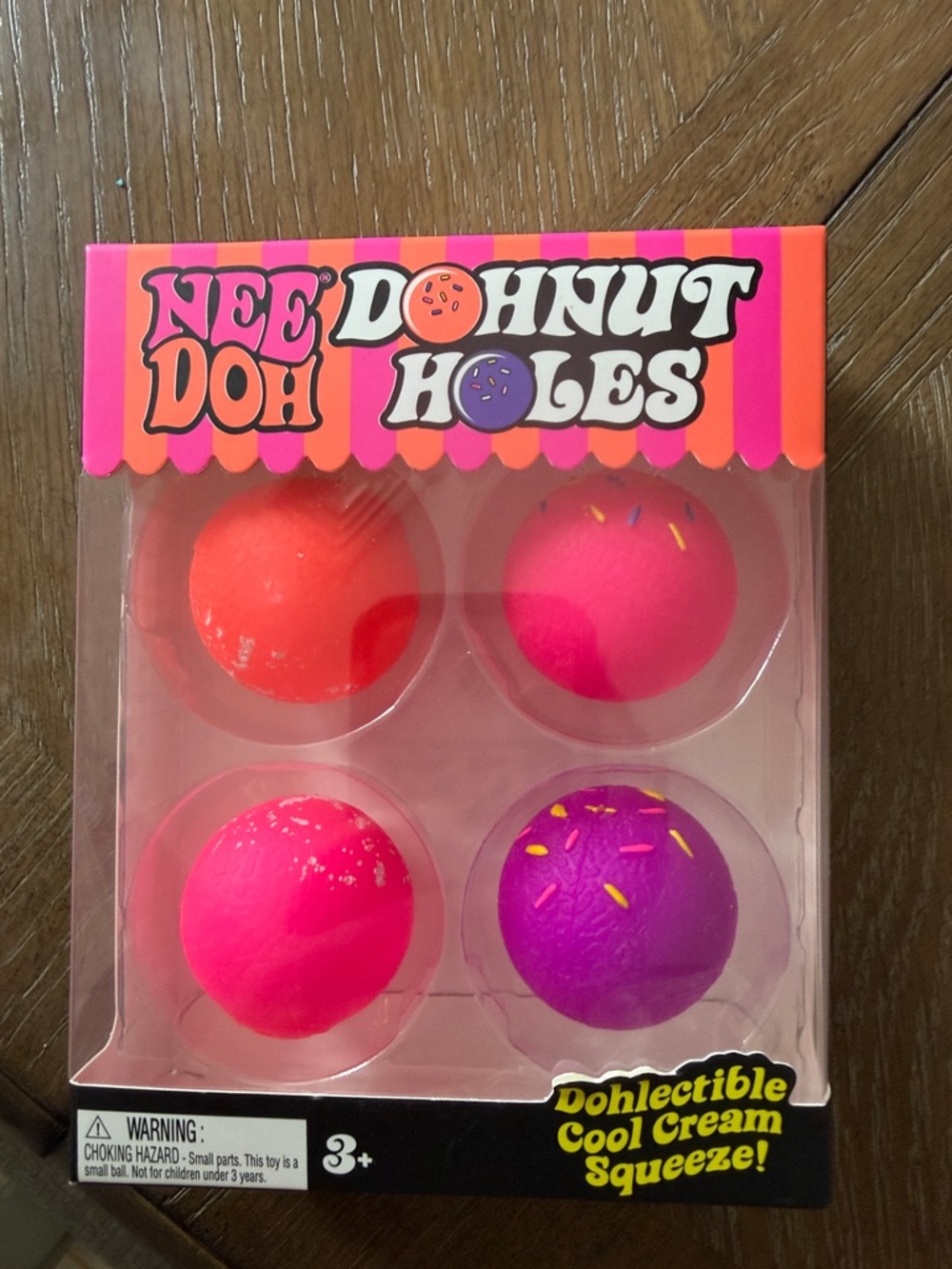 Donut Holes Squeeze Toy Set - Pink, Hot Pink, Purple, Coral